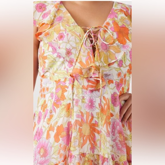 A11- 2x forever 21 chiffon dress high low - Picture 3 of 10